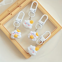 Cloud Sun Moon Keychain Women Handbag Pendant Key Chain Keyring