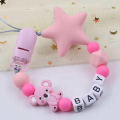 Silicone Pentagram Pacifier Chain Anti-drop Strap