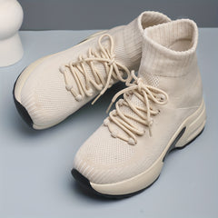 Breathable Flying Woven Casual Sneakers With Hidden Heel Air Cushion