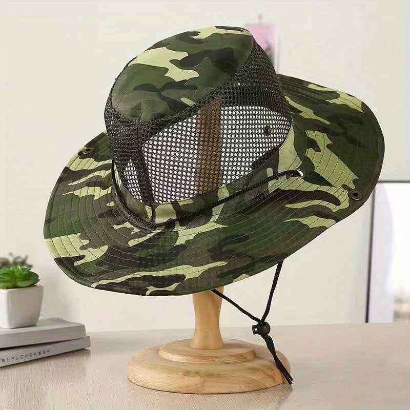Summer Men's Bucket Hat Large Brim Camouflage Sun Hat