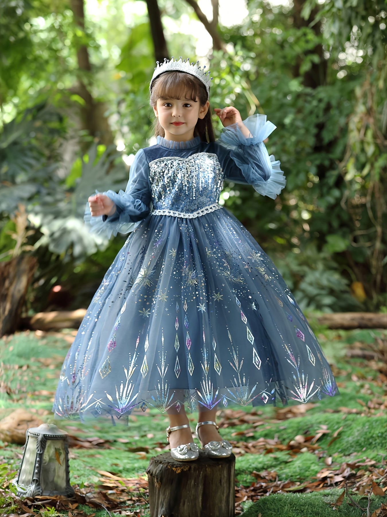 Toddler Girls Long Sleeve Sequins Dress Pageant Gown