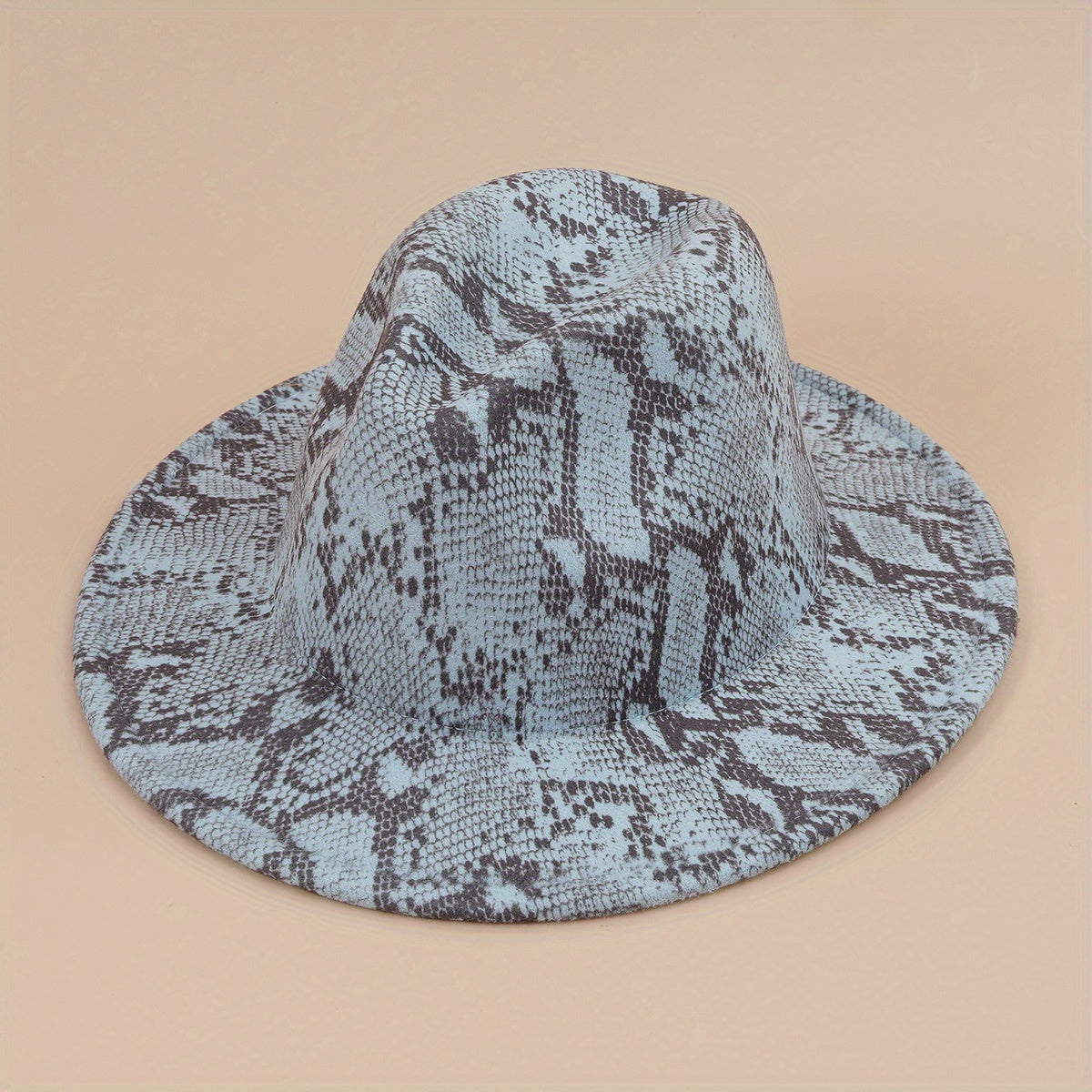 Vintage Fedora Cap Snake Pattern Warm Jazz Hat