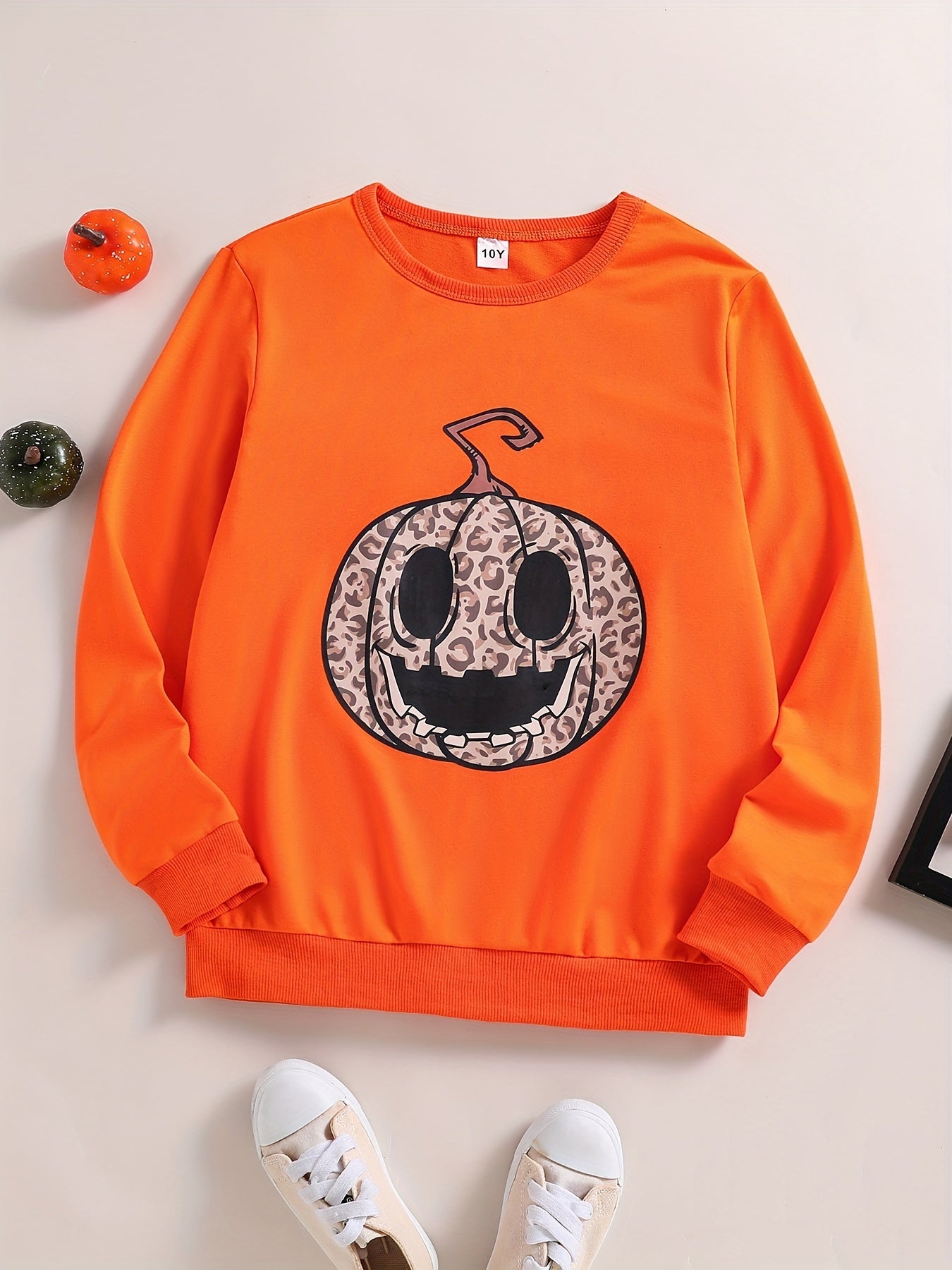 Girls' Halloween Pumpkin Sweatshirt