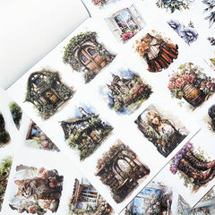 Vintage Character Architecture Sticker Book Large Size