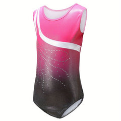 Girls Comfy Gradient Gymnastics Outfit Dance Suit