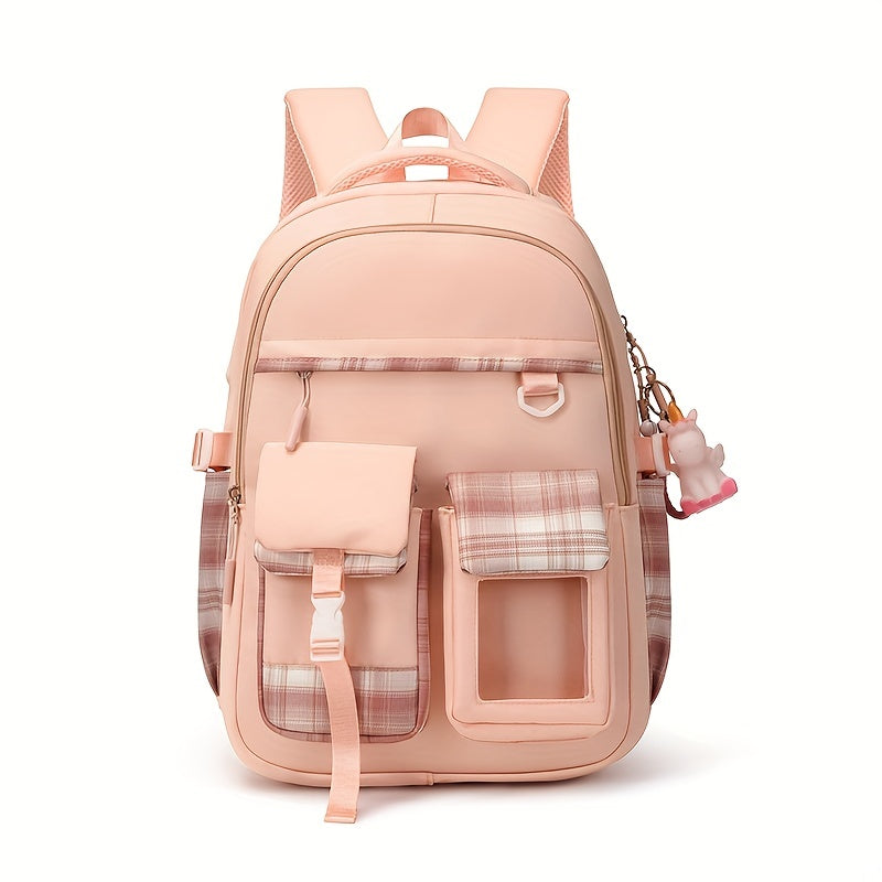 Kids Schoolbag with Spine Protection and Pendant
