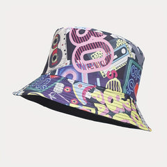 80s Printing Bucket Hat Double sided Sun Hat Unisex