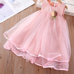 Rose Decor Princess Dress For Girls Birthday Dresses Party Ball Gown