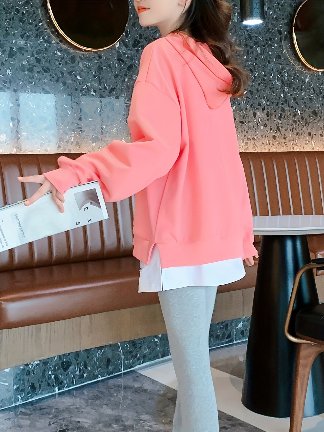 Girls Long Sleeve Hoodie & Ripped Short Skirt 2pcs GO BEAR Floral Print