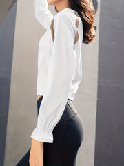 Women's Boat Neck Casual Pullover Top Bell Cuff Activewear