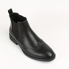 Men's Brogue Wingtip Chelsea Boots Casual Walking Shoes Sleek Look