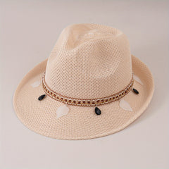 Youth Straw Jazz Top Hat Gentleman Sunshade Outdoor Summer Hat