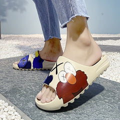 Women's Cartoon Pattern Pillow Slides Soft Sole Slippers