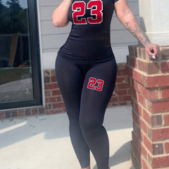Women's Plus Number Print Tee & Pants Set