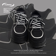 HUANQIU Platform Sneakers For Women Lace up Non slip Comfy Walking Shoes