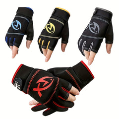 3 Fingerless Fishing Gloves Touch Screen Outdoor Cycling Driving Fishing