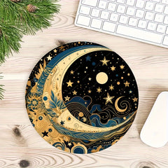 Cartoon Stars And Moon Mouse Pad Round Mousepad