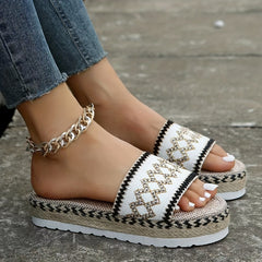 Women's Printed Platform Sandals Thick Bottom Summer Slippers