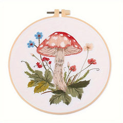 Mushroom Embroidery Kit - DIY Embroidery Material Bag Set