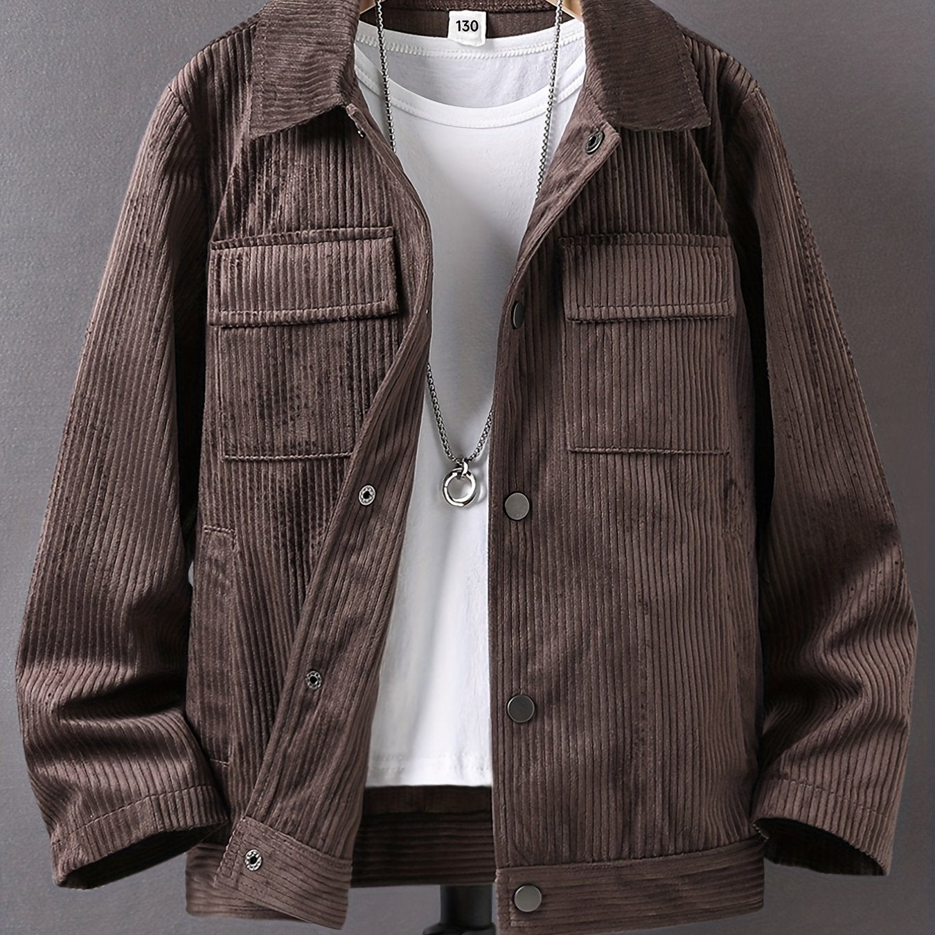 Boys Stand Collar Fleece Button Down Jacket