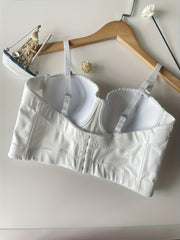 Solid Corset Bra Push Up Slimming T Shirt Bra Women's Underwear