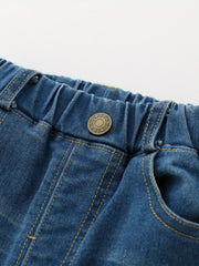 Boys Elastic Waist Denim Pants with Pocket