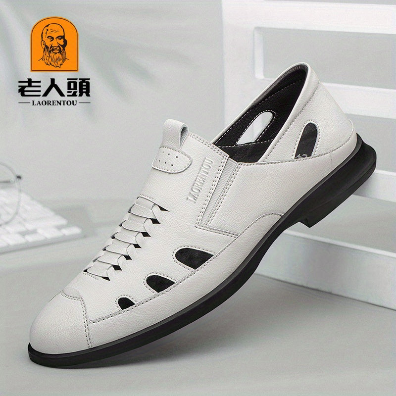 LAORENTOU Men's Leather Casual Shoes Spring And Summer