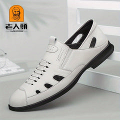 LAORENTOU Men's Leather Casual Shoes Spring And Summer