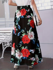 Floral Print A line Ankle Skirt for Spring & Summer