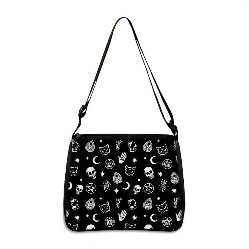 Skull Scary Halloween Elements Shopping Bag Portable Shoulder Bag