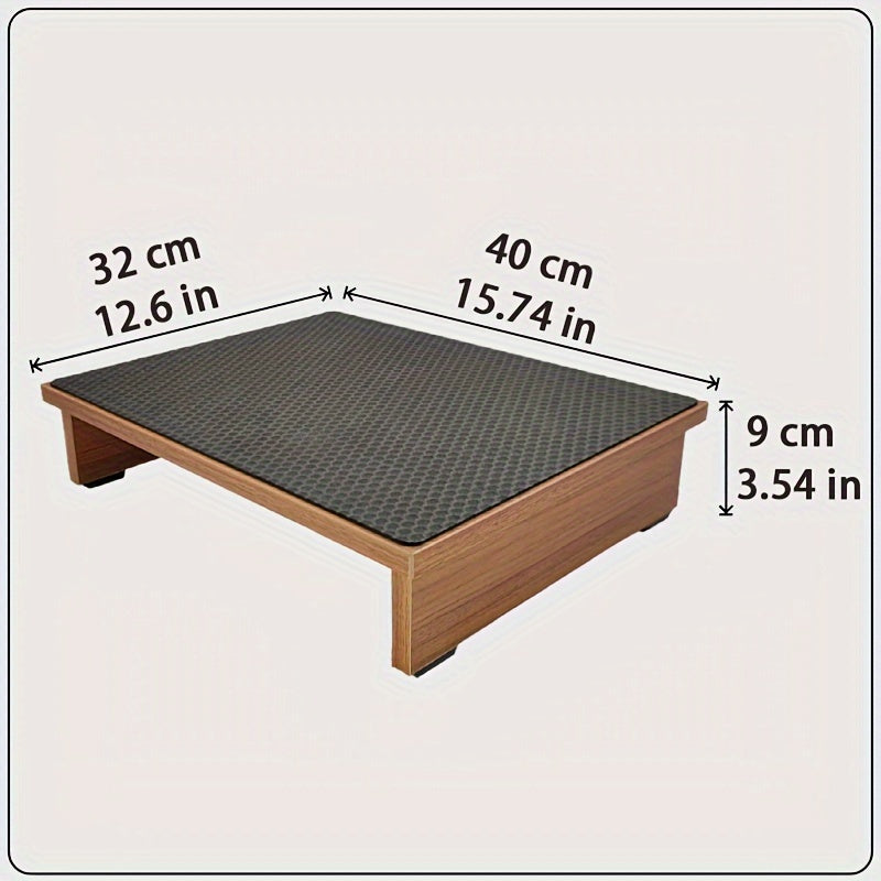 Wooden Footstool with Cushion for Office Bathroom Kitchen Garden
