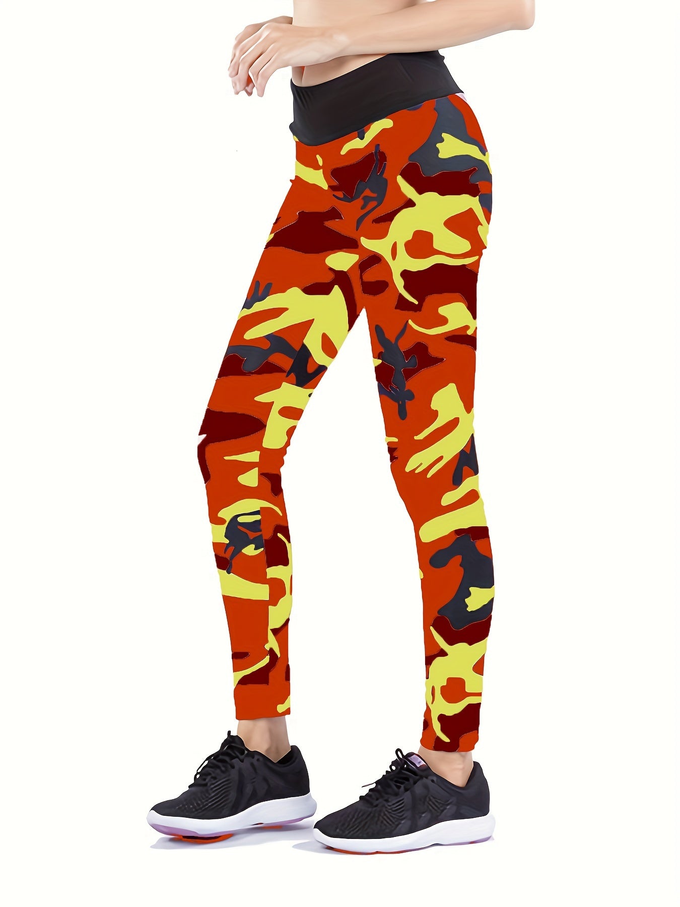 Camouflage Print Yoga Pants Slim Fit Running Leggings