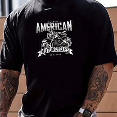 Lighthouse Motorcycle Sea Print Men's Graphic Tee