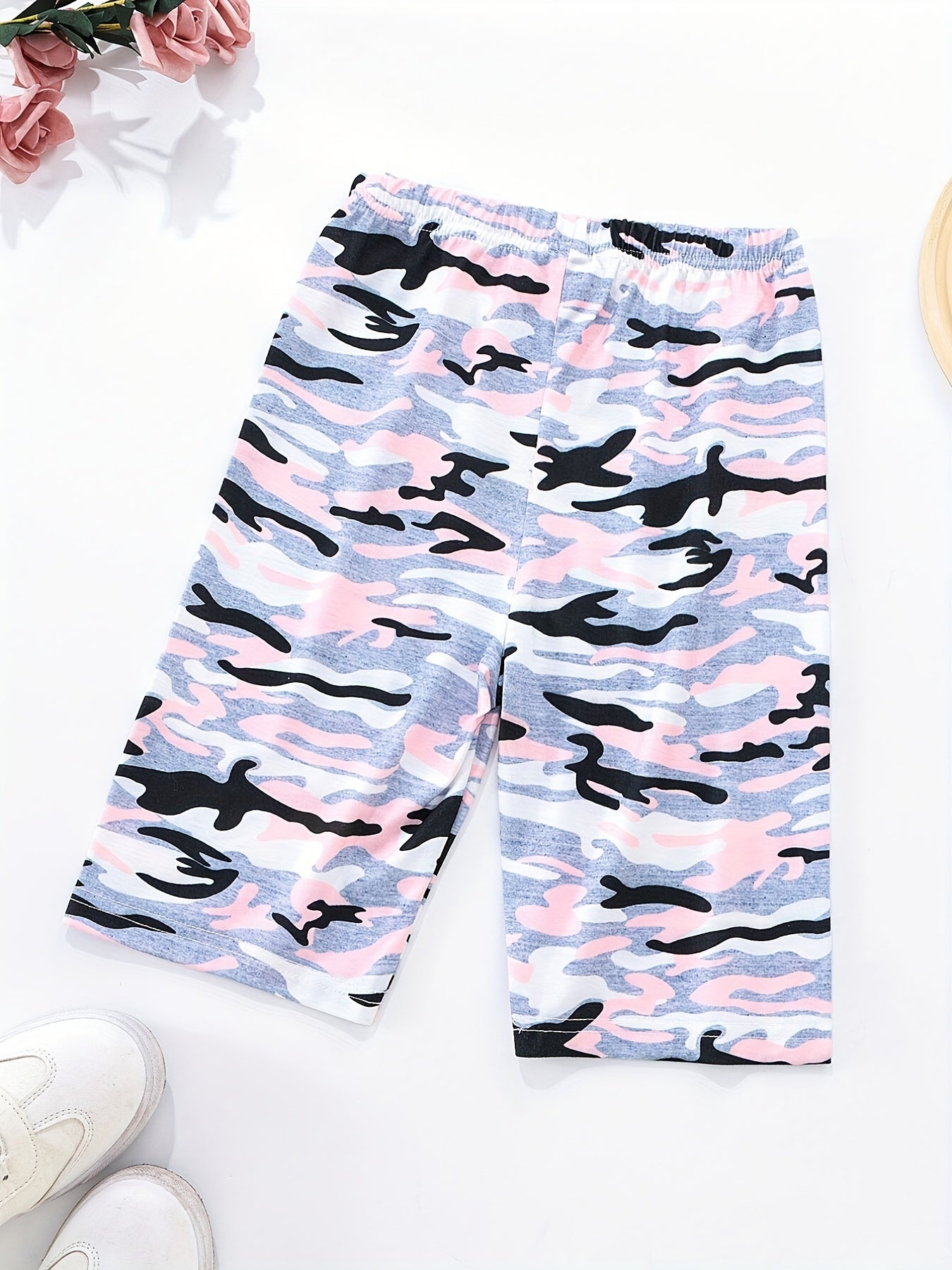 Women's Camo Print High Waist Yoga Shorts for Running Fitness Cycling