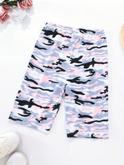 Women's Camo Print High Waist Yoga Shorts for Running Fitness Cycling