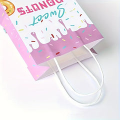 4pcs Colorful Donut Favor Bags with Handle - Donut Theme Party Goodie Bags