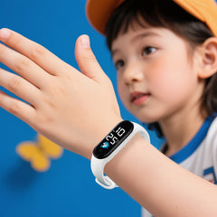 12pcs Silicone Strap Electronic Watch Sports Bracelet