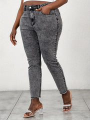 High Waist Button Up Skinny Jeans Women's