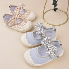 EDUBA Girl's Breathable Backless Shoes With Bowknot for Outdoor Activities