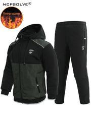 Men's 2 Piece Hooded Fleece Jacket & Sweatpants Set
