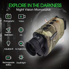 Rechargeable 8x Zoom Camouflage Night Vision Goggles