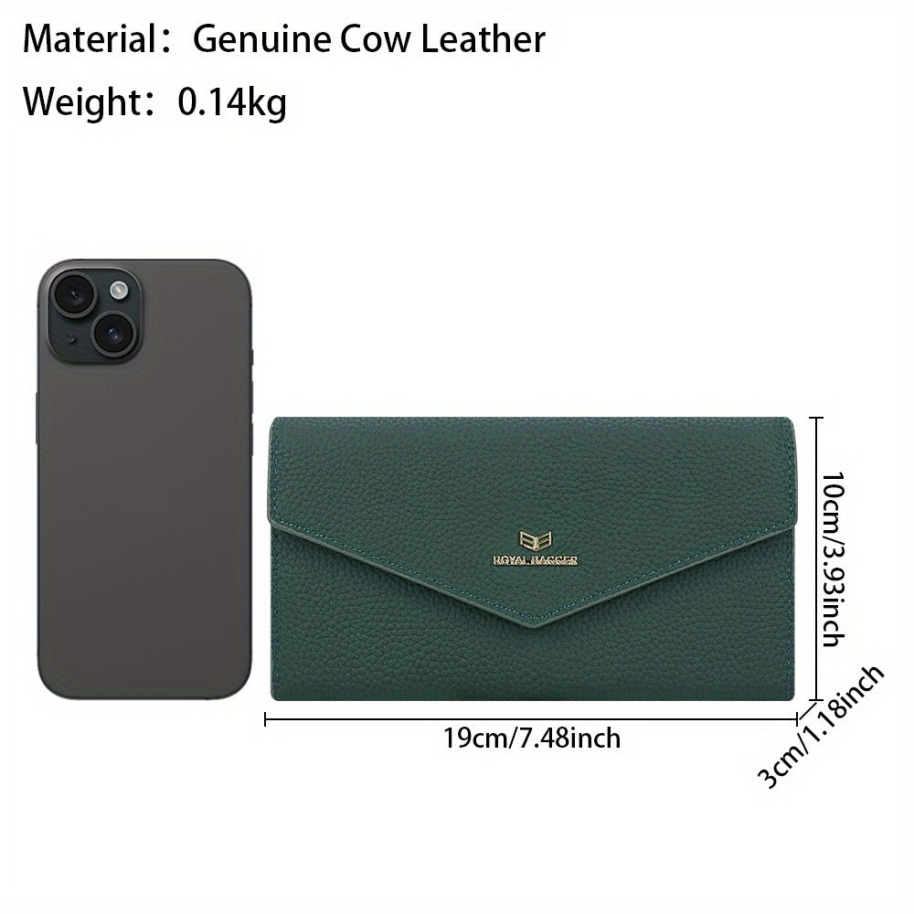 Royal Bagger Leather Wallet RFID Casual Style Envelope Clutch with Coin Pocket