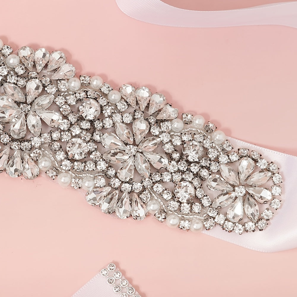 Rhinestone Flower Bridal Belt Wedding Dress Waist Chain Sash