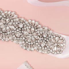 Rhinestone Flower Bridal Belt Wedding Dress Waist Chain Sash