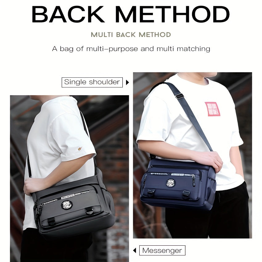 Men's Casual Nylon Crossbody Bag Large Capacity Sports Shoulder Bag