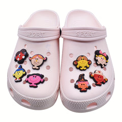 16pcs Girl Shoe Charms For Clogs Slides Sandals PVC Decorations