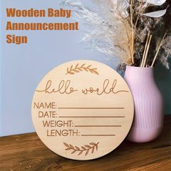 Hello World Newborn Sign with Ink Pad for Baby Hand and Footprints