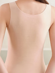 Comfortable Sleeveless V Neck Top Contrast Mesh Thermal Top