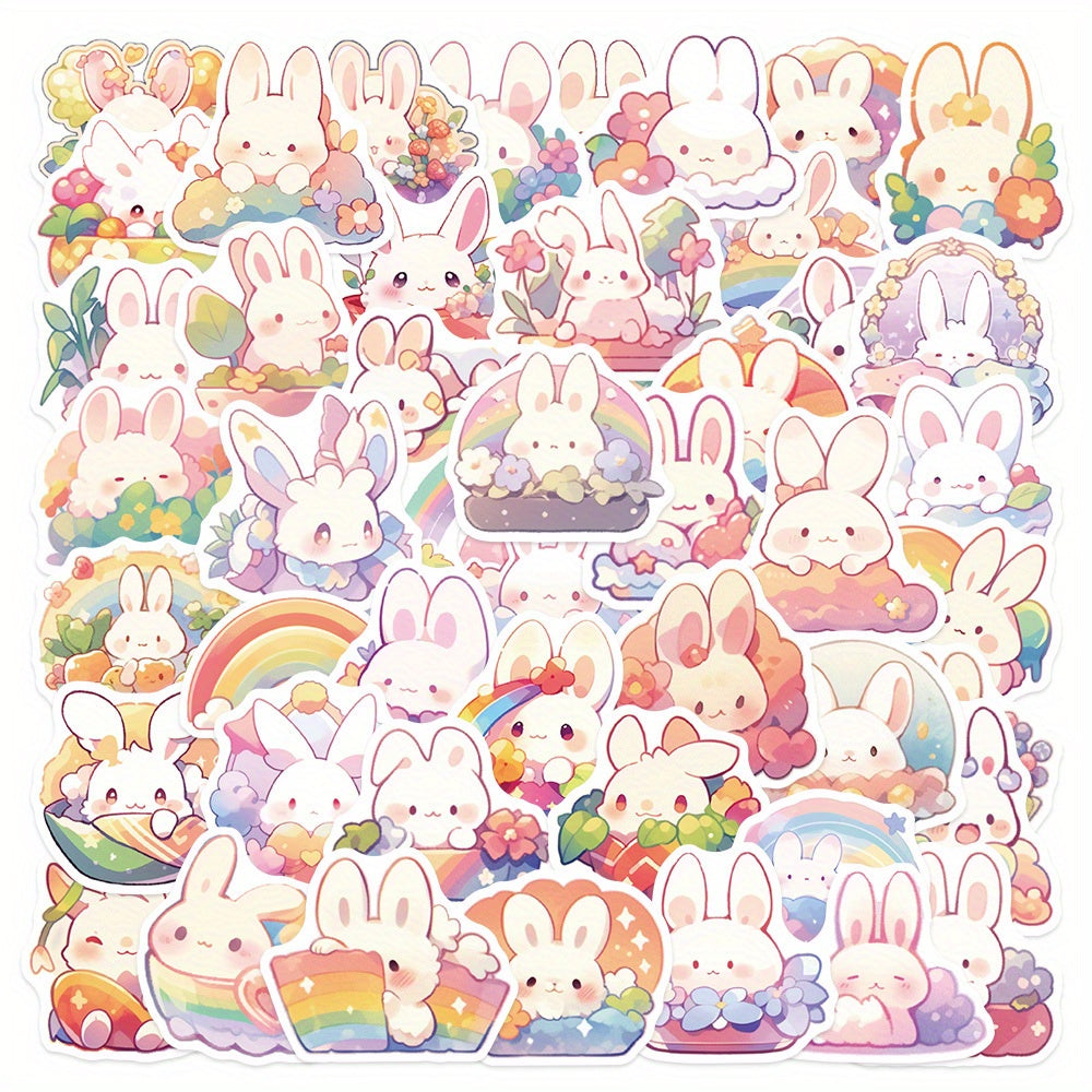 50pcs Rainbow Rabbit Stickers Laptop Mobile Phone DIY Decoration