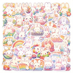 50pcs Rainbow Rabbit Stickers Laptop Mobile Phone DIY Decoration